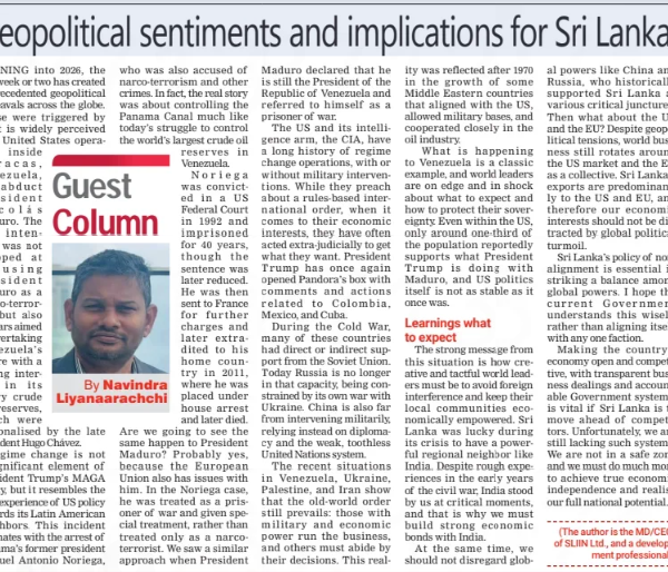 Geopolitical Sentiments and Implications for Sri Lanka